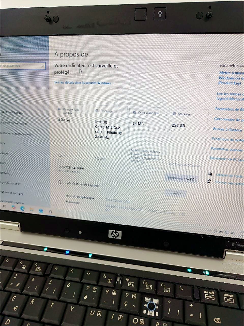 PC portable HP EliteBook Core 2 Duo P8600 4 Go 320 Go HDD (occasion)